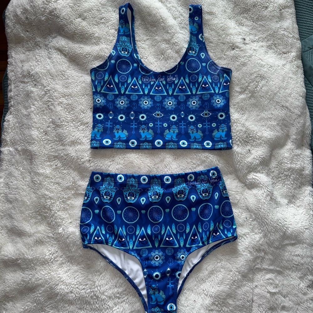 Blue Evil Eye Bikini Set - Rave